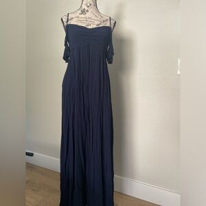 Venus Navy blue half lined maxi dress